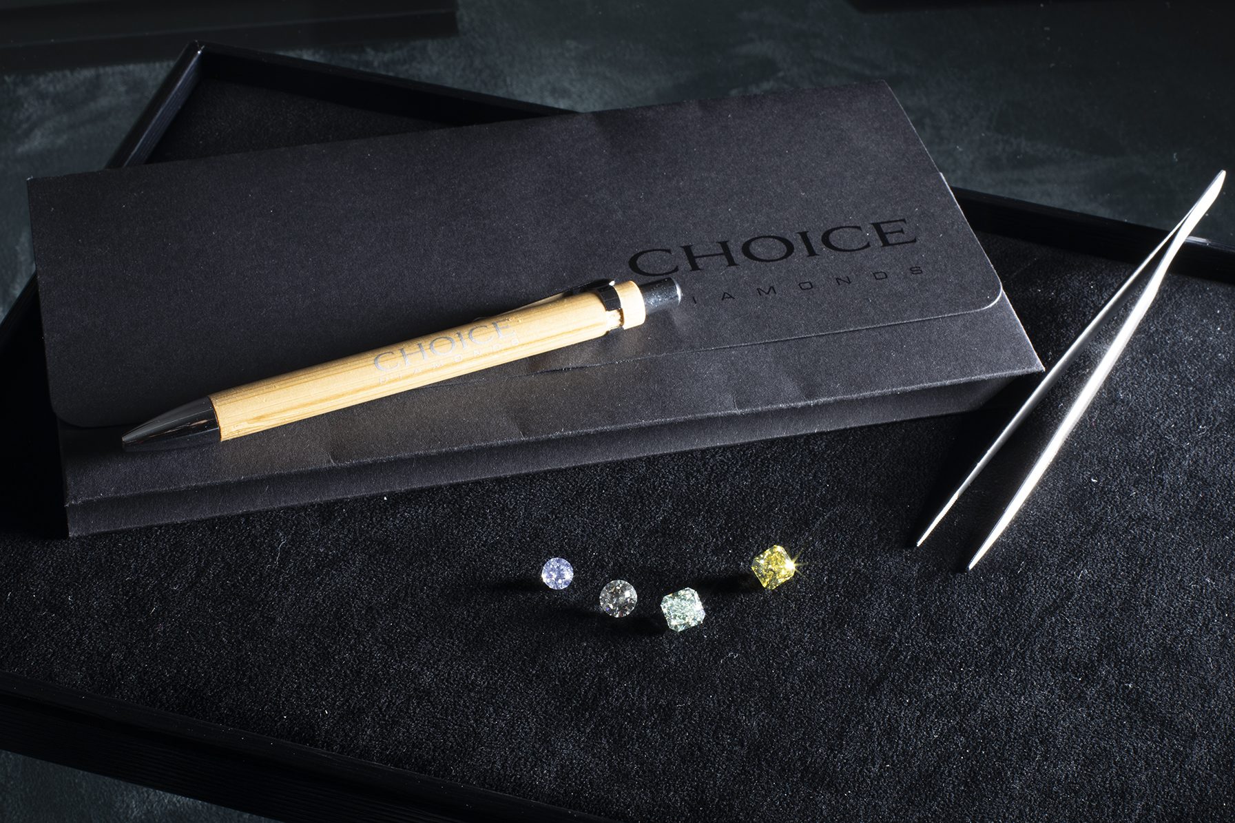 A small selection of loose polished diamonds